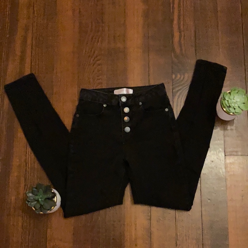 High Rise Black Jeans
